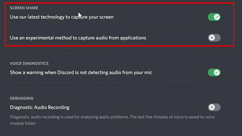 change discord screen share settings